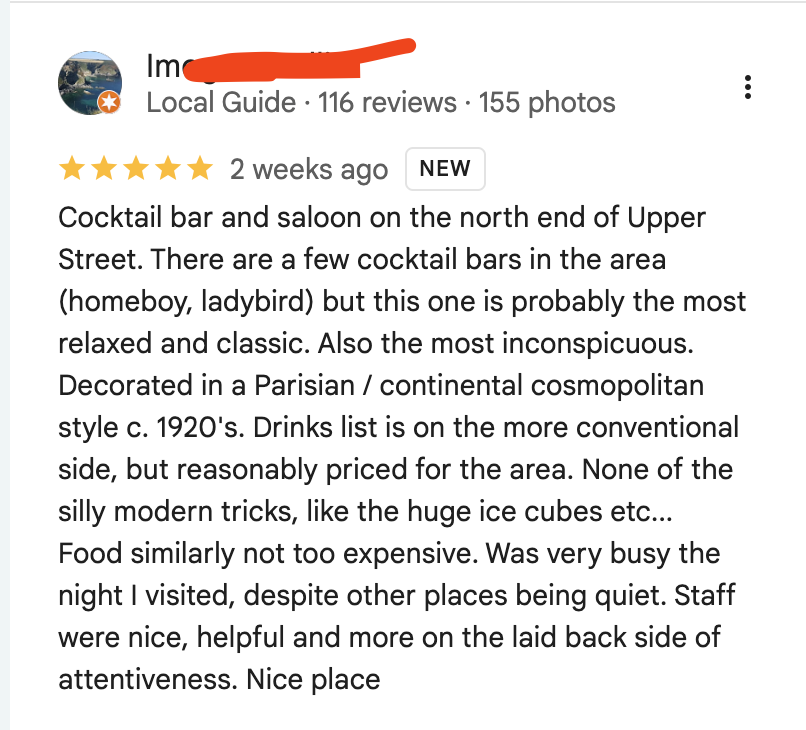 Google Review screenshot